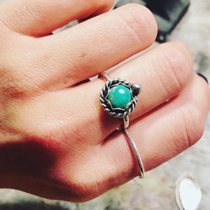 One-of-a-kind turquoise stone sterling silver ring